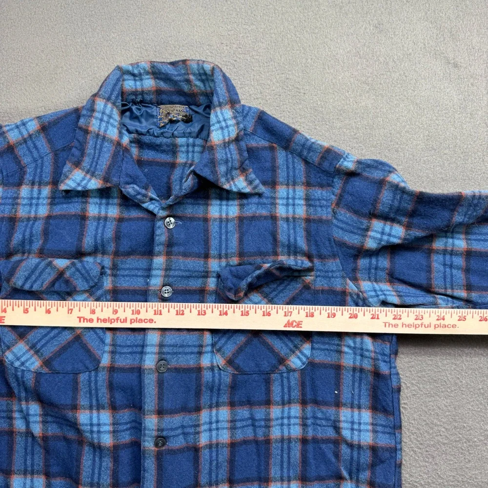 Vintage Pendleton Flannel Shirt Boys Large Wool‎ Plaid Button Up Shacket
